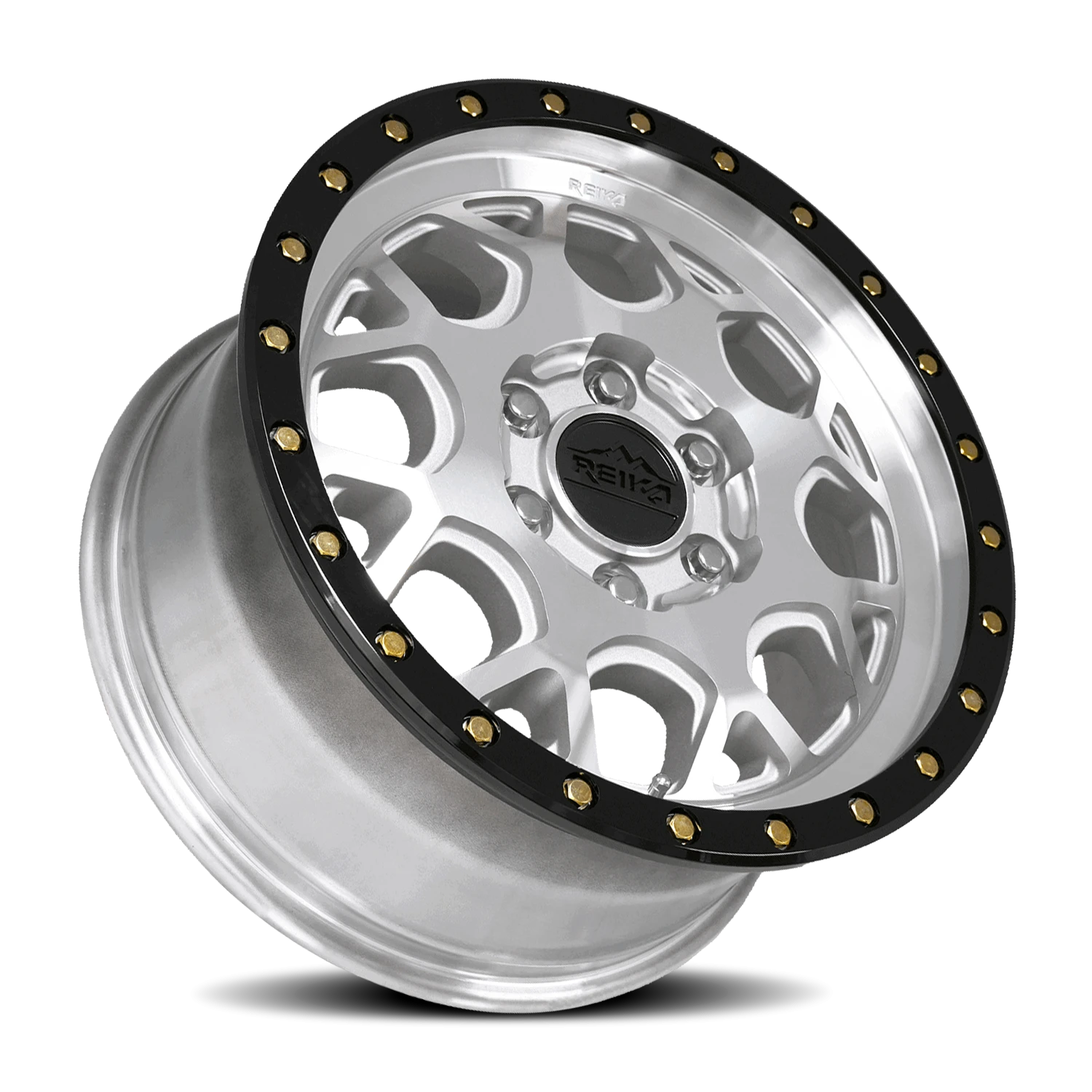 Reika R45 Machined / Gloss Black Ring 17x8 +35 6x130mm 84.1mm - Wheelwiz