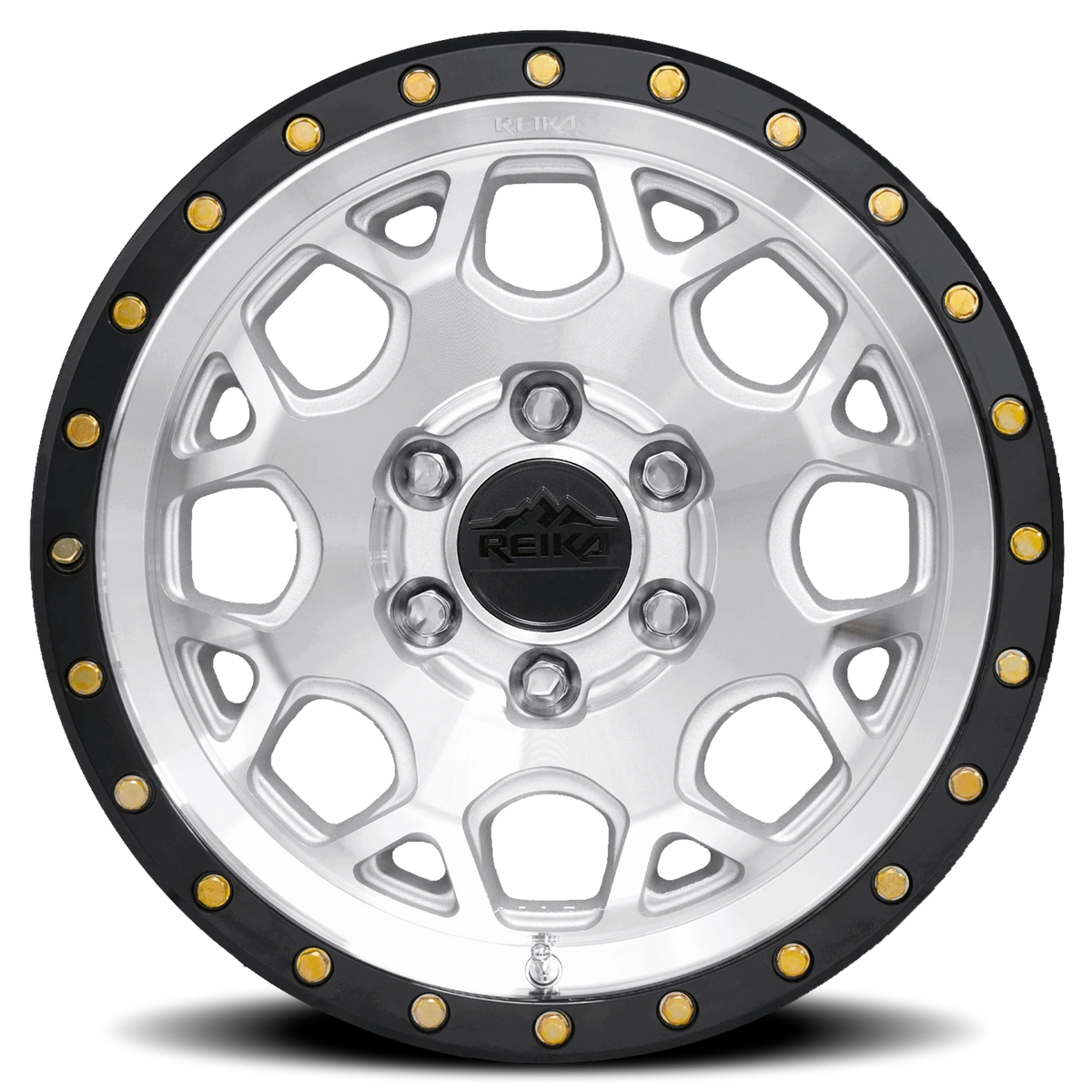 Reika R45 Machined / Gloss Black Ring 17x8 +35 6x130mm 84.1mm - Wheelwiz