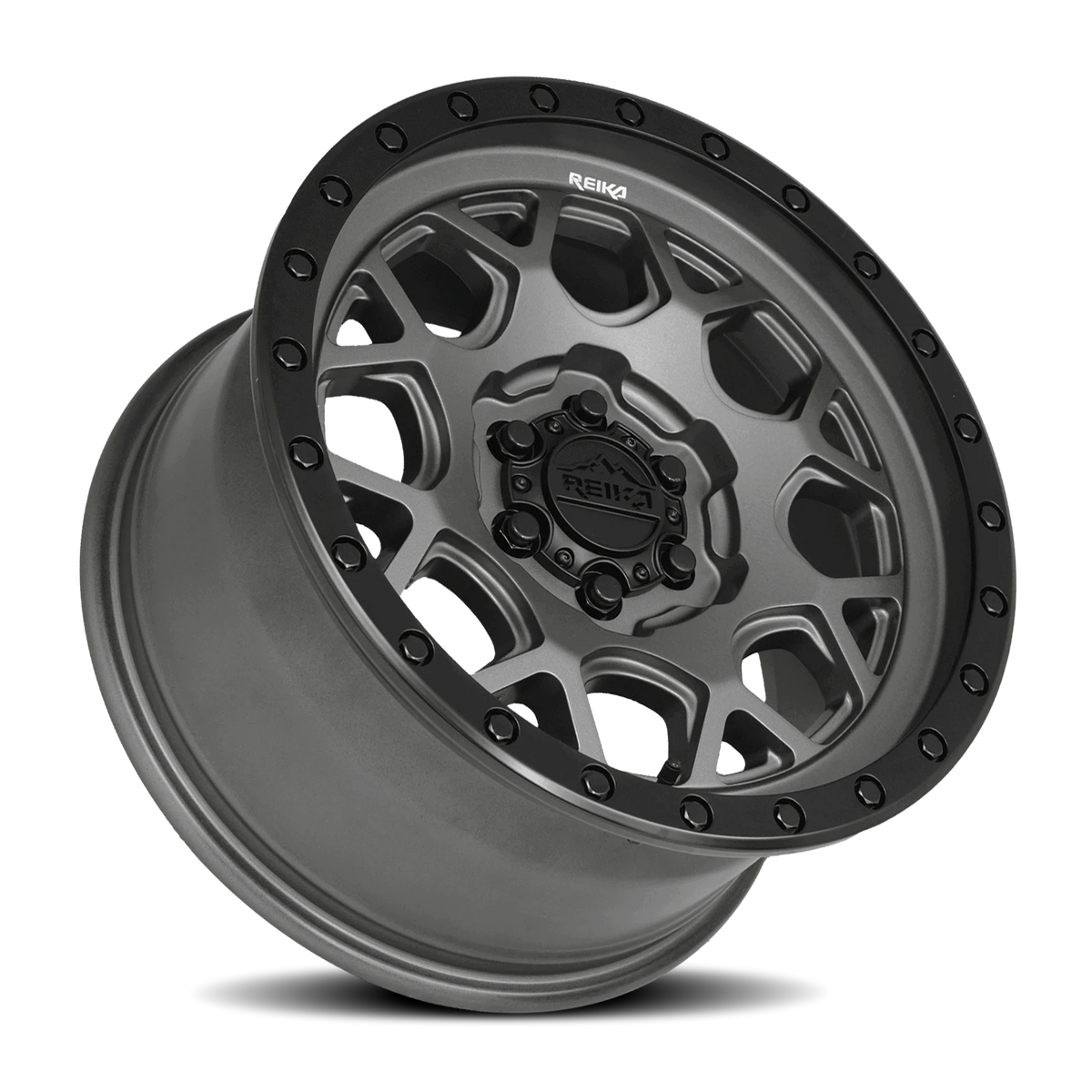Reika R45 Gunmetal Grey / Satin Black Ring 17x8.5 +18 6x135mm 87.1mm - Wheelwiz