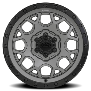 Reika R45 Gunmetal Grey / Satin Black Ring 17x9 -12 6x139.7mm 106.1mm - Wheelwiz