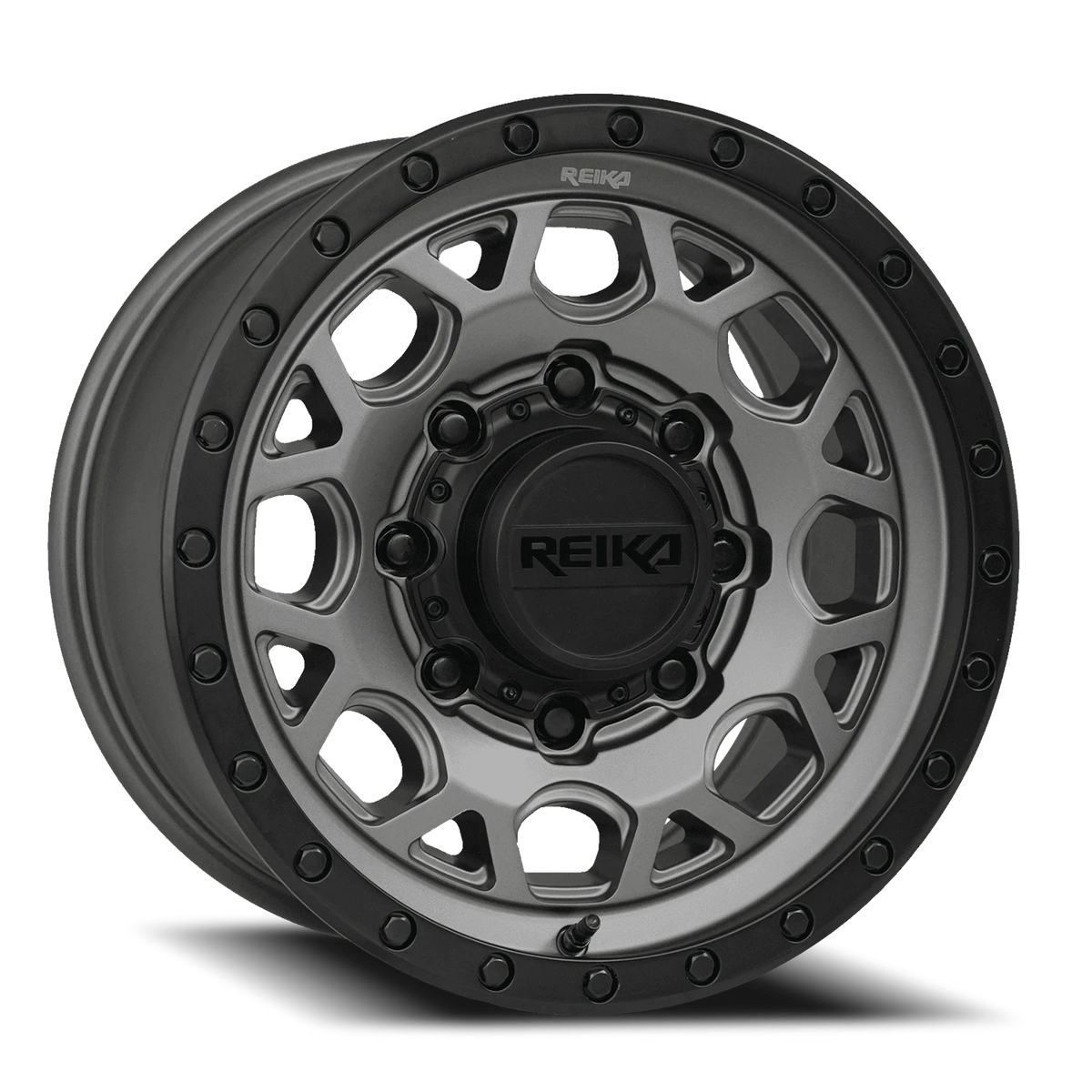 Reika R45 Gunmetal Grey / Satin Black Ring 17x9 +18 8x170mm 125.2mm - Wheelwiz