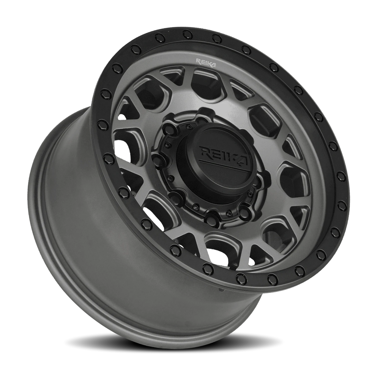 Reika R45 Gunmetal Grey / Satin Black Ring 17x9 +18 8x170mm 125.2mm - Wheelwiz