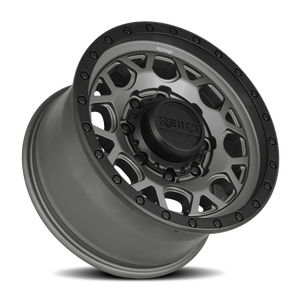 Reika R45 Gunmetal Grey / Satin Black Ring 17x9 +18 8x170mm 125.2mm - Wheelwiz