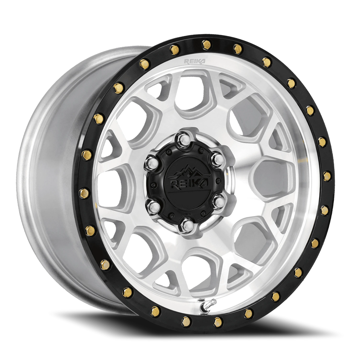 Reika R45 Machined / Gloss Black Ring 17x8.5 +18 6x139.7mm 106.1mm - Wheelwiz