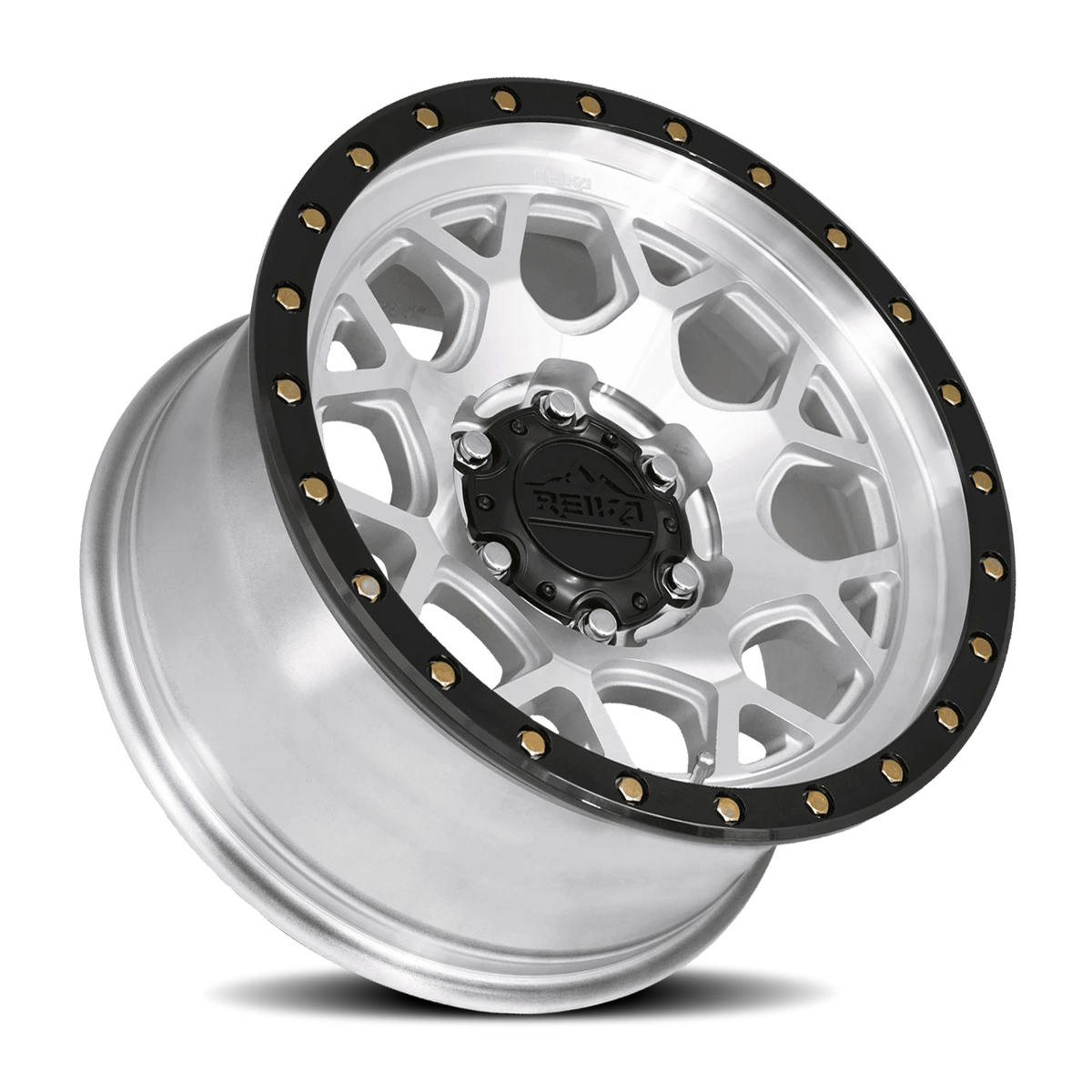 Reika R45 Machined / Gloss Black Ring 17x8.5 +18 6x120mm 67.1mm - Wheelwiz