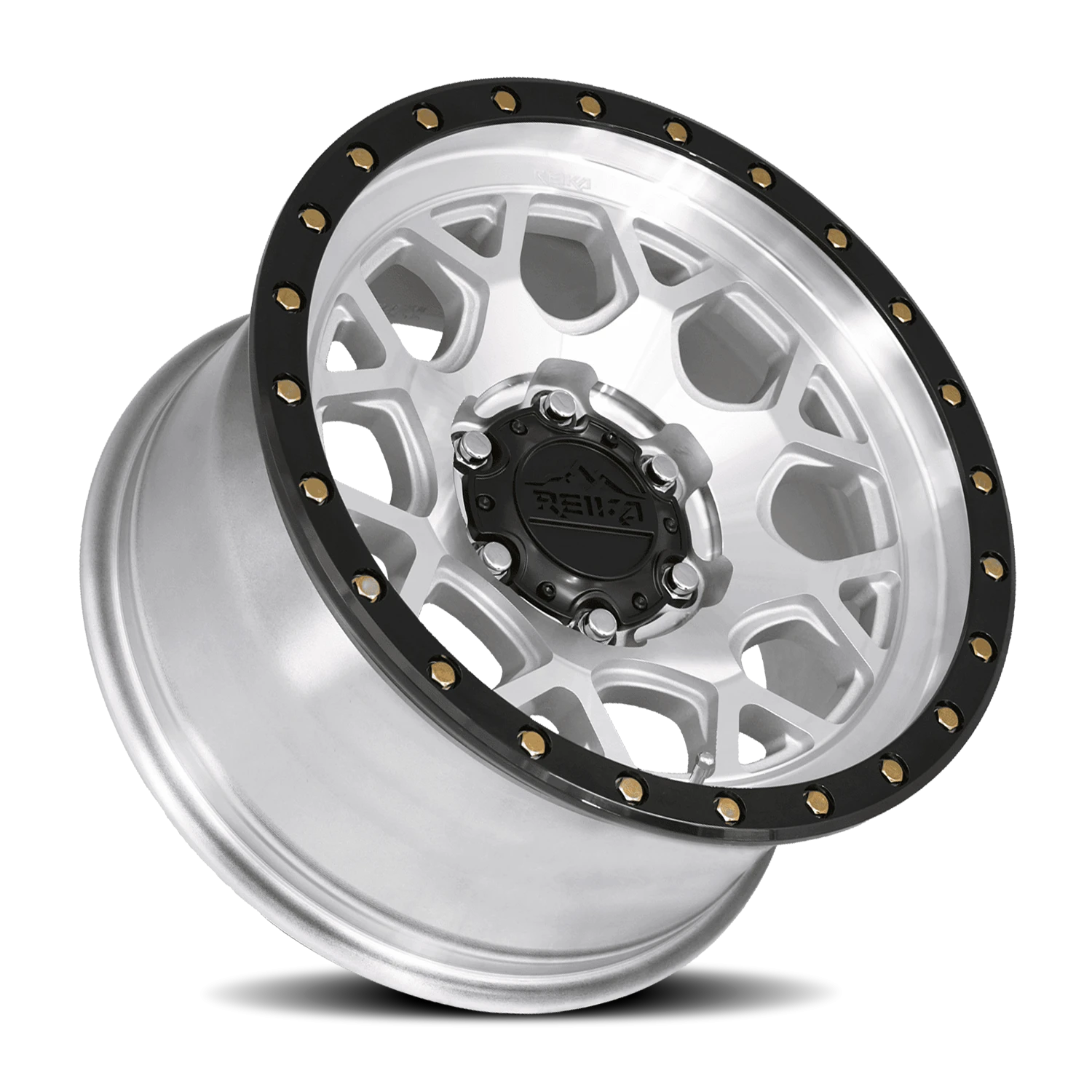 Reika R45 Machined / Gloss Black Ring 17x8.5 0 6x139.7mm 106.1mm - Wheelwiz