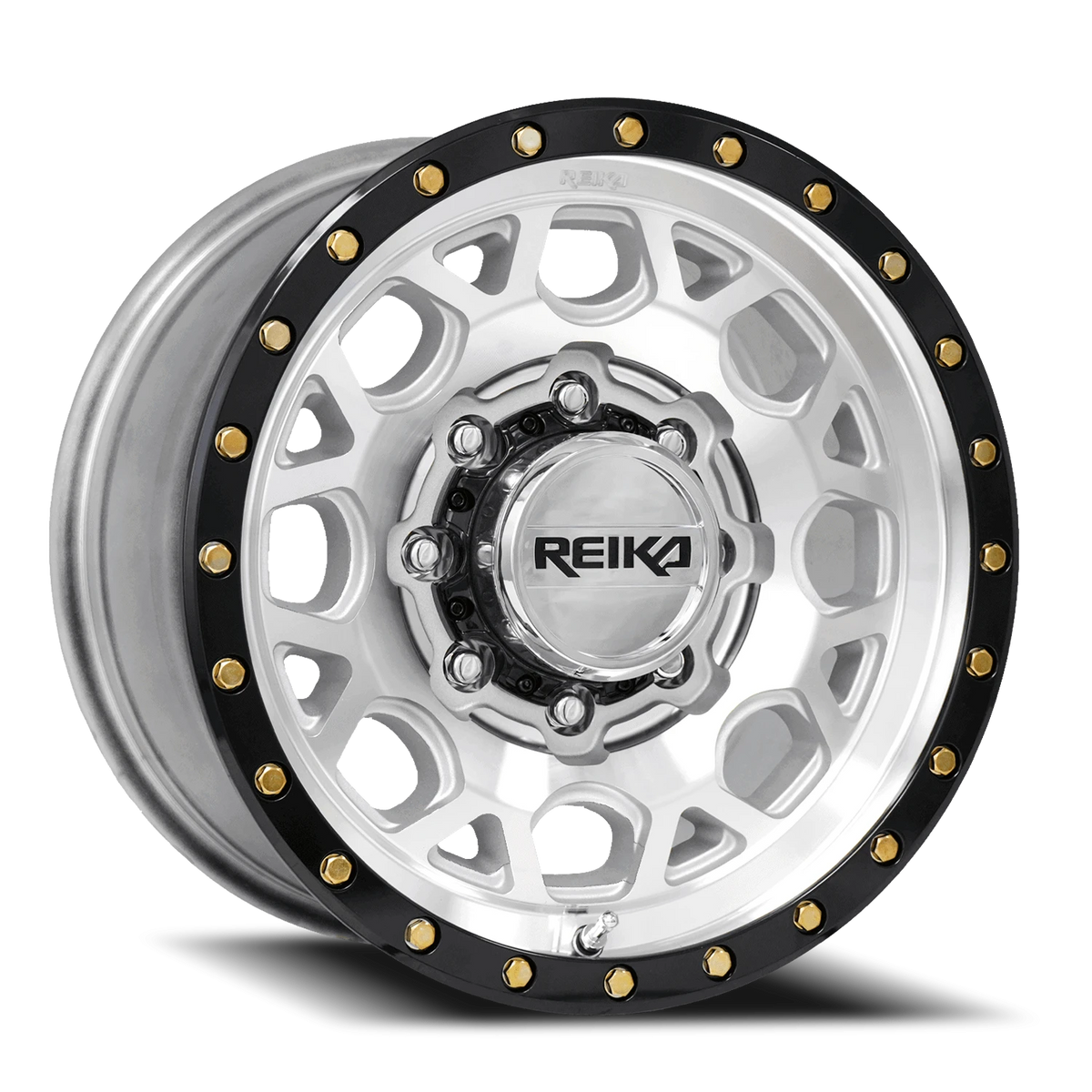 Reika R45 Machined / Gloss Black Ring 17x9 +18 8x170mm 125.2mm - Wheelwiz