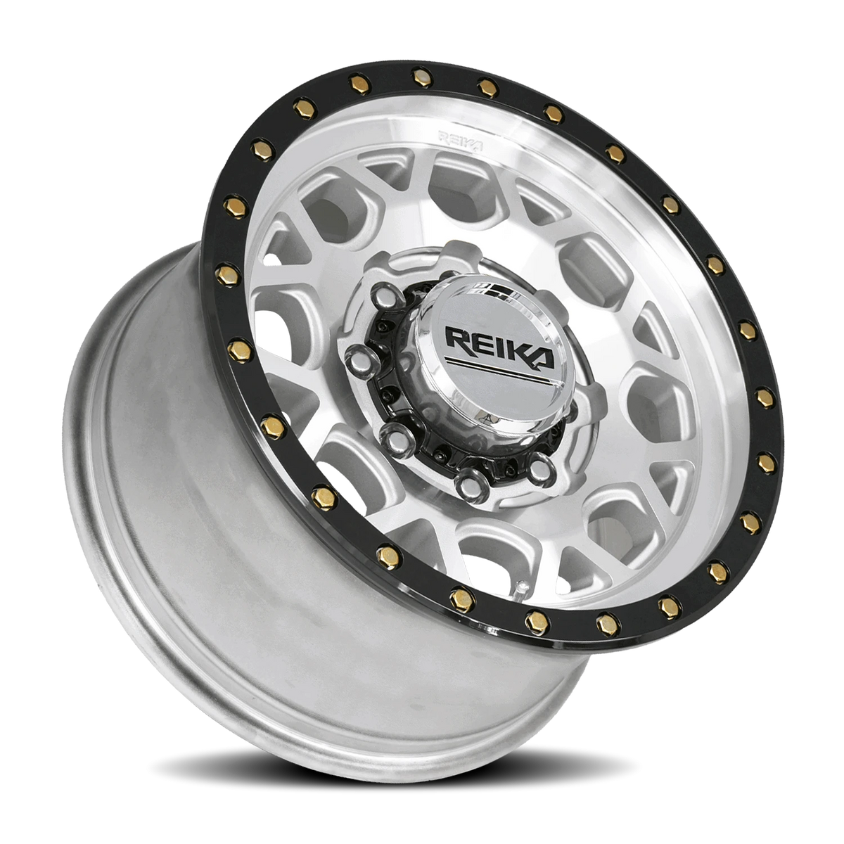 Reika R45 Machined / Gloss Black Ring 17x9 +18 8x165.1mm 125.2mm - Wheelwiz