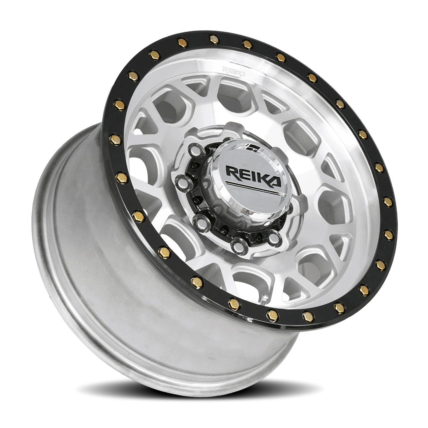 Reika R45 Machined / Gloss Black Ring 17x9 +18 8x165.1mm 125.2mm - Wheelwiz