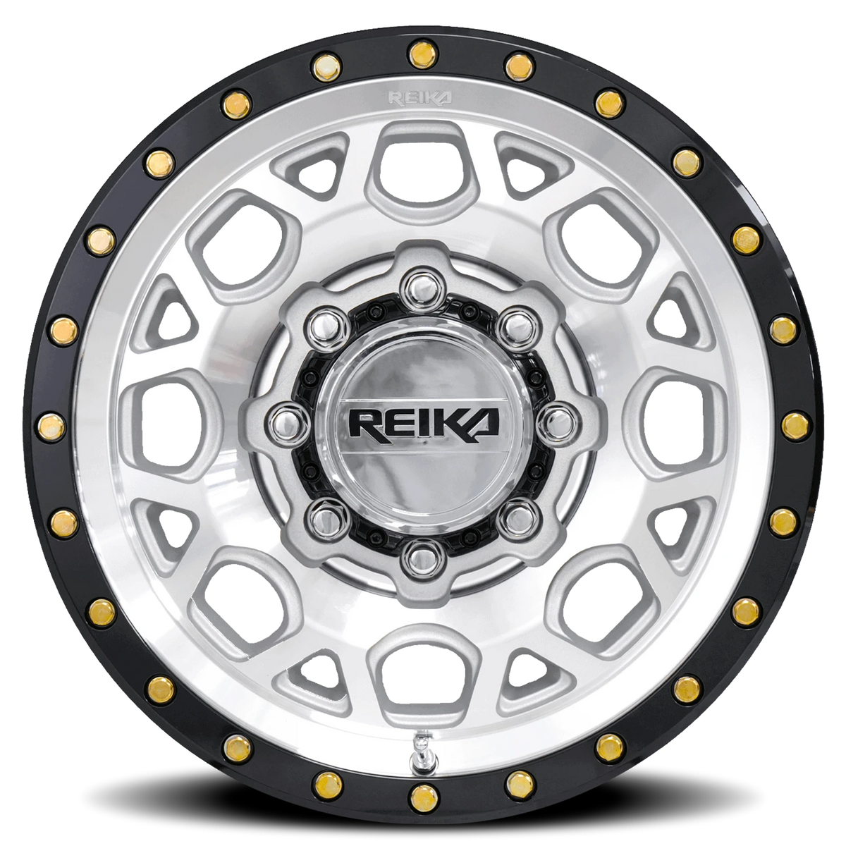 Reika R45 Machined / Gloss Black Ring 17x9 +18 8x165.1mm 125.2mm - Wheelwiz