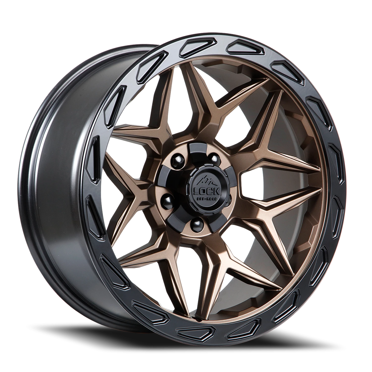 Lock Offroad Matrix Matte Bronze W/ Matte Black Ring 22x10 -18 8x165.1|8x170mm 125.2mm