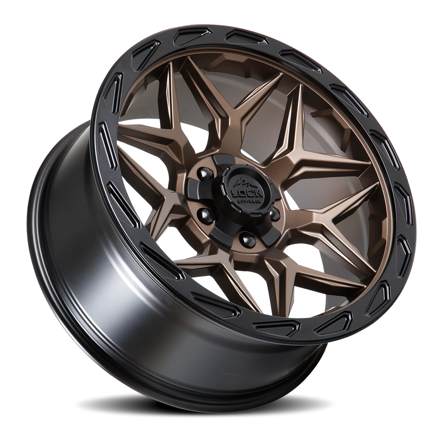 Lock Offroad Matrix Matte Bronze W/ Matte Black Ring 22x10 -18 8x180mm 124.3mm