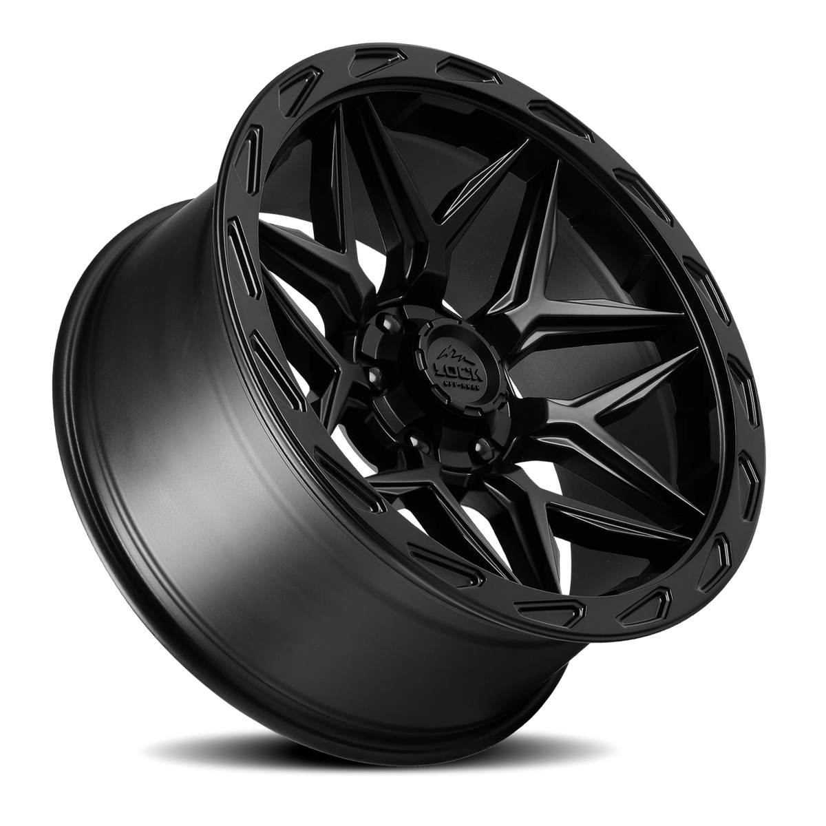 Lock Offroad Matrix Matte Black W/ Matte Black Ring 22x10 -18 5x127|5x139.7mm 87.1mm