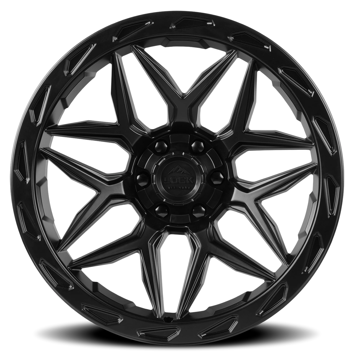 Lock Offroad Matrix Matte Black W/ Matte Black Ring 22x10 -18 5x127|5x139.7mm 87.1mm