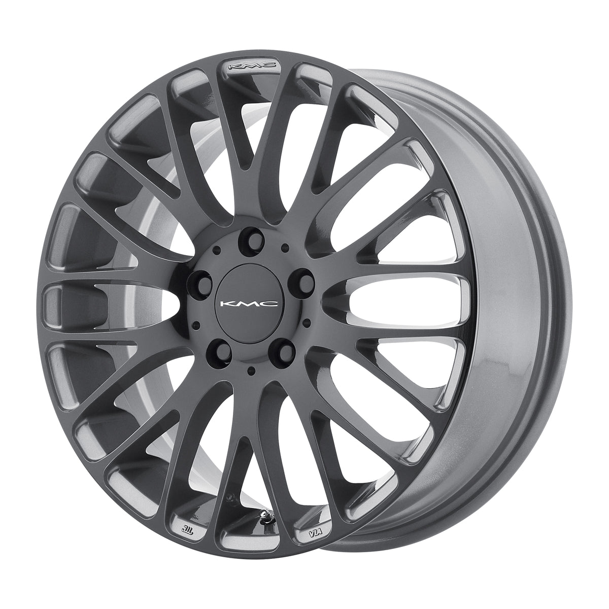 KMC KM693 MAZE Pearl Gray W/ Gloss Black Face 20x8.5 +40 5x120mm 74.1mm - Wheelwiz