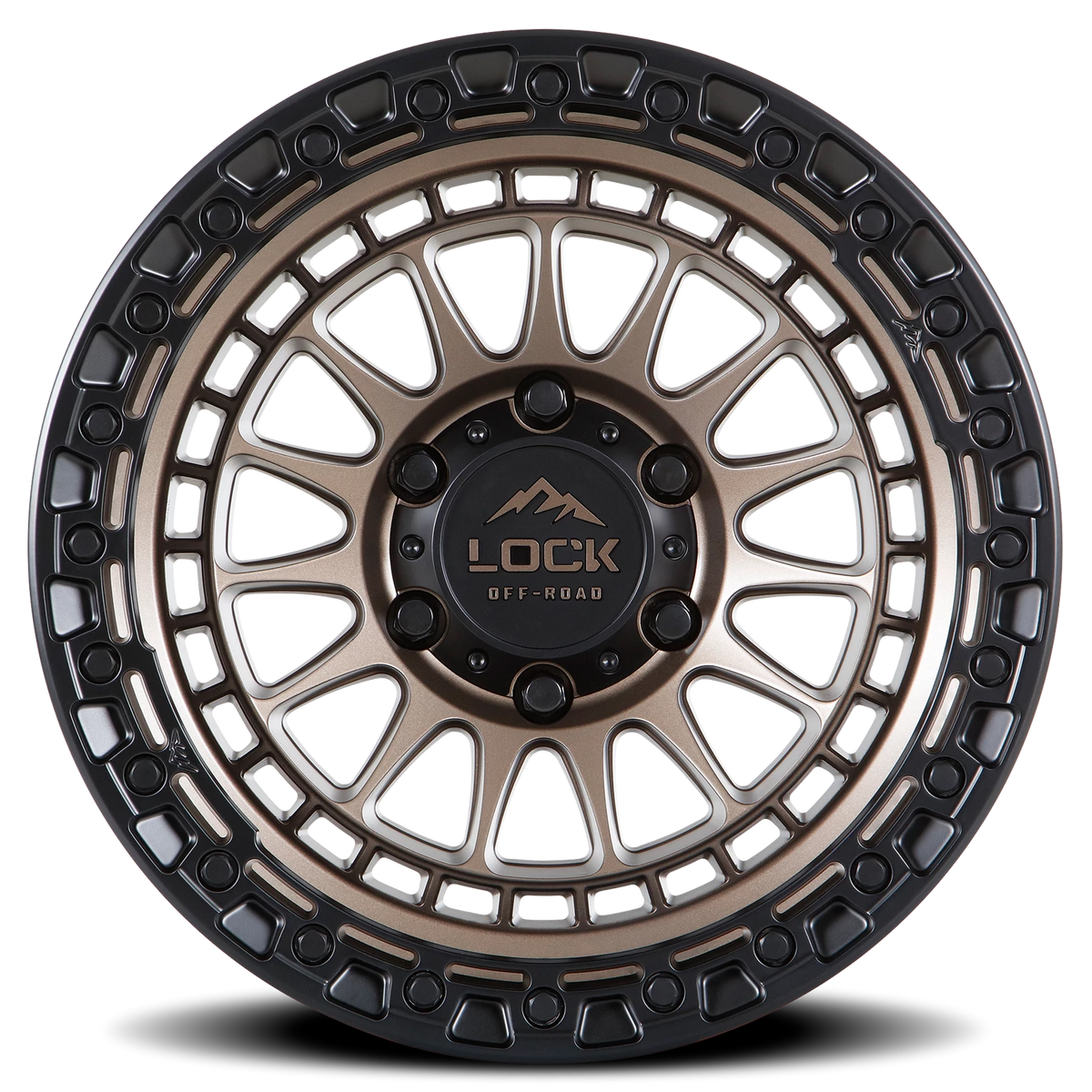 Lock Offroad Mojave Matte Bronze W/ Matte Black Ring 17x8.5 +25 6x139.7mm 95.1mm