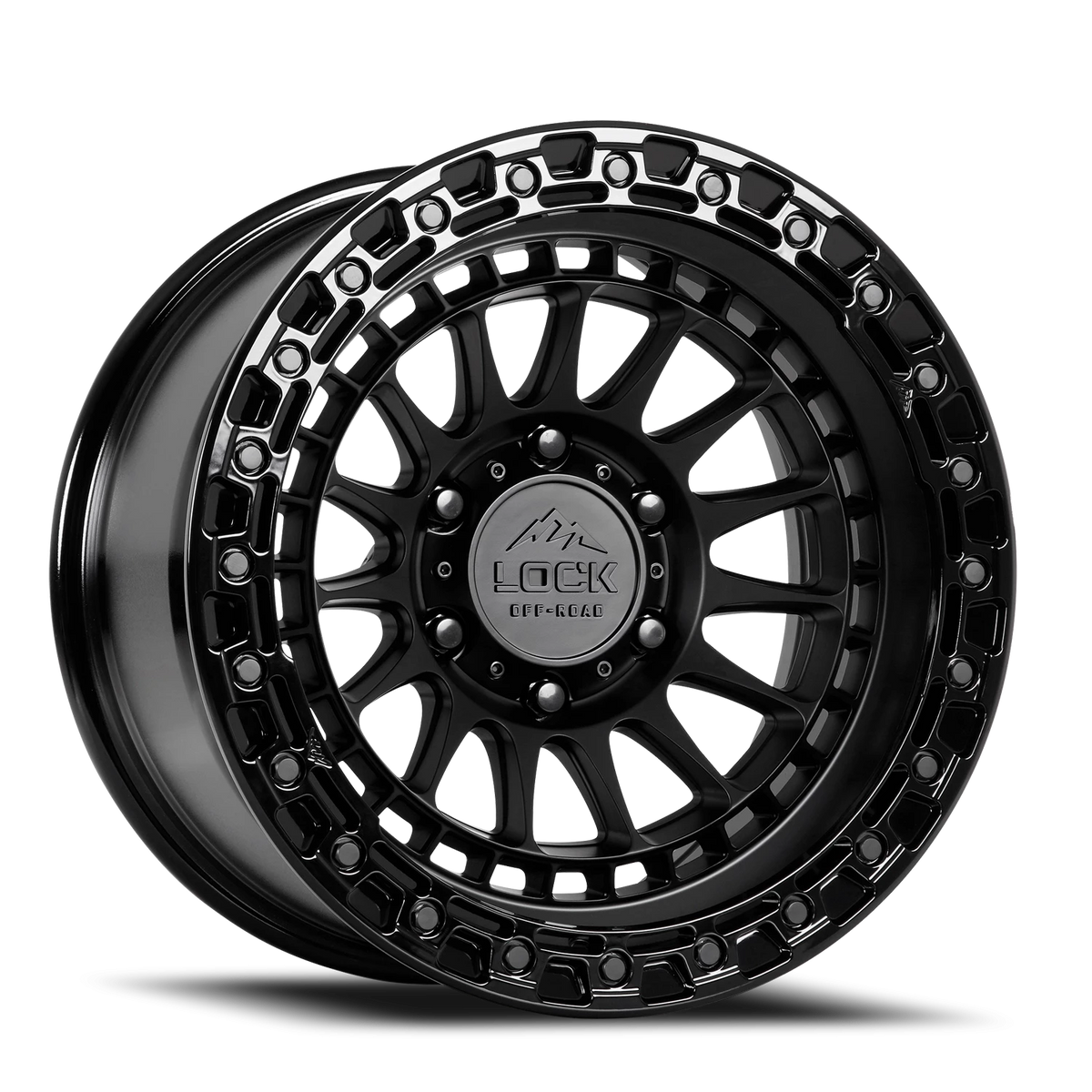 Lock Offroad Mojave Matte Black W/ Gloss Black Ring 17x9 +12 8x165.1mm 125.2mm