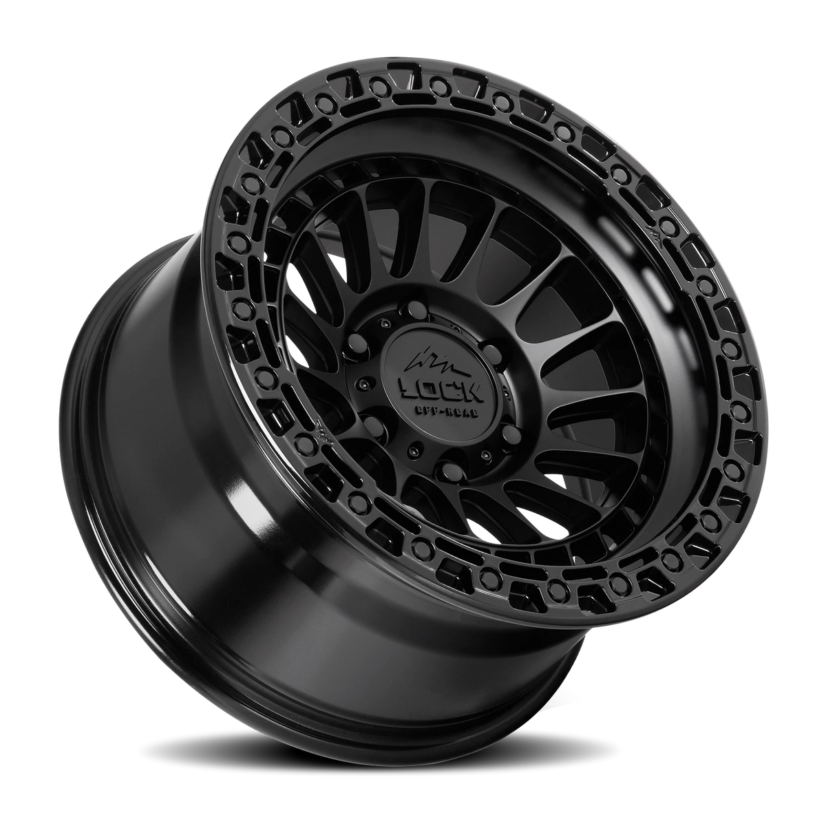 Lock Offroad Mojave Matte Black W/ Gloss Black Ring 17x9 +1 8x170mm 125.2mm