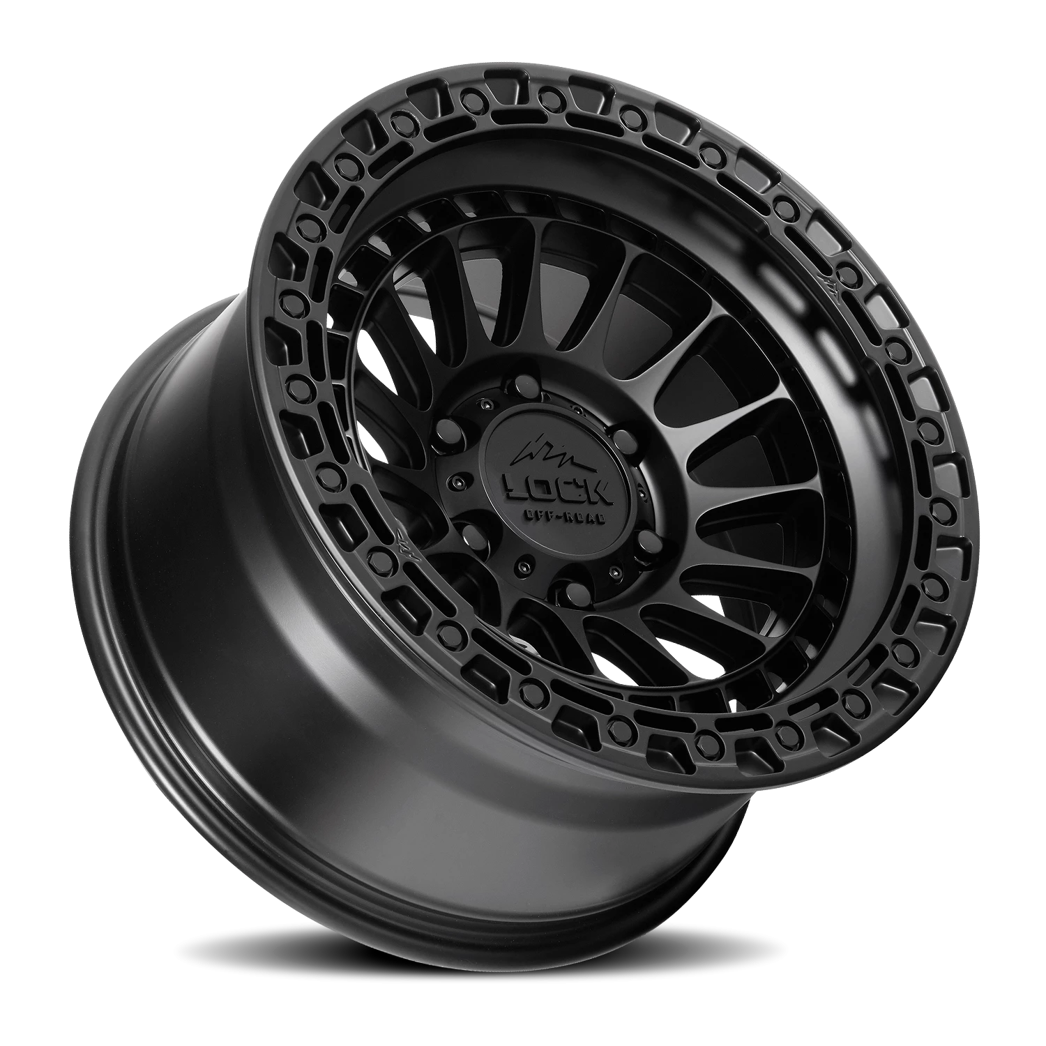 Lock Offroad Mojave Matte Black W/ Matte Black Ring 17x9 +1 8x180mm 124.3mm - Wheelwiz