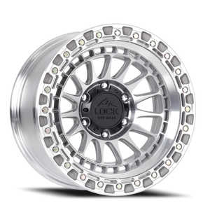 Lock Offroad Mojave Machined Silver W/ Clear Coat 17x8.5 +25 5x127mm 71.5mm