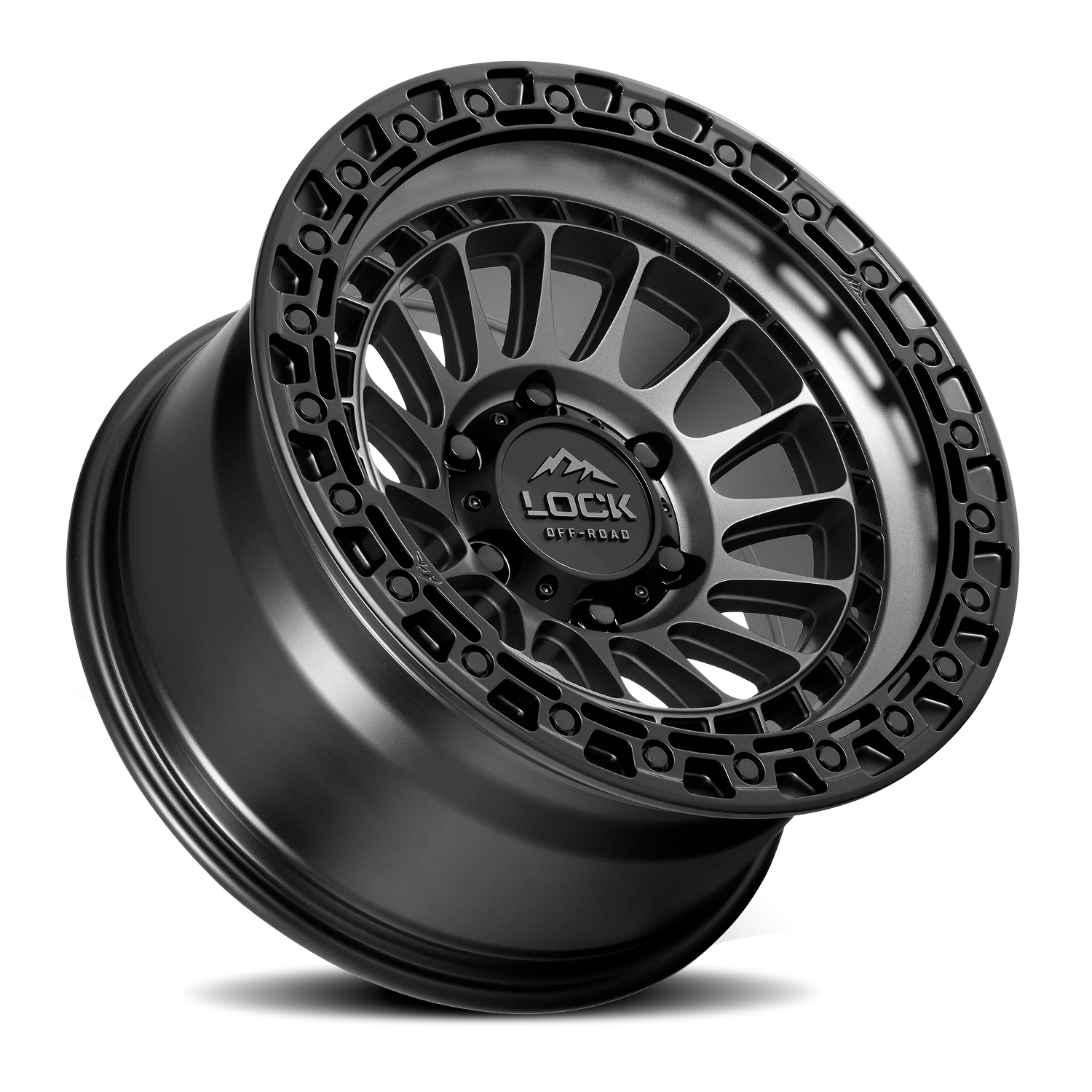 Lock Offroad Mojave Matte Grey W/ Matte Black Ring 17x9 +12 6x139.7mm 106.2mm - Wheelwiz