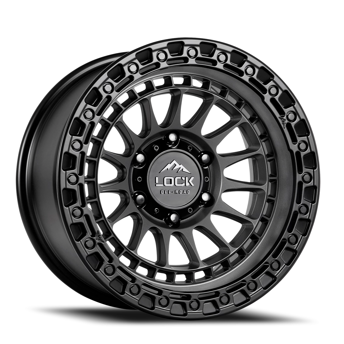Lock Offroad Mojave Matte Grey W/ Matte Black Ring 17x9 +12 8x165.1mm 125.2mm