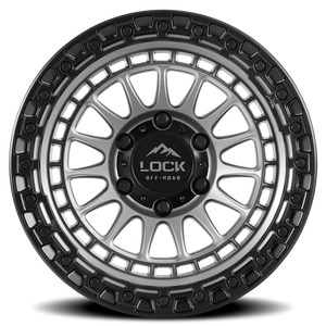 Lock Offroad Mojave Matte Grey W/ Matte Black Ring 17x9 +1 8x180mm 124.3mm
