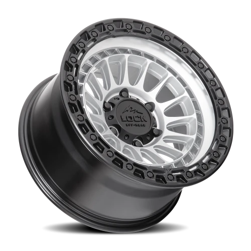 Lock Offroad Mojave Matte Silver W/ Matte Black Ring 17x9 +1 8x165.1mm 125.2mm