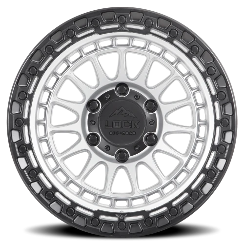 Lock Offroad Mojave Matte Silver W/ Matte Black Ring 17x9 +1 8x165.1mm 125.2mm
