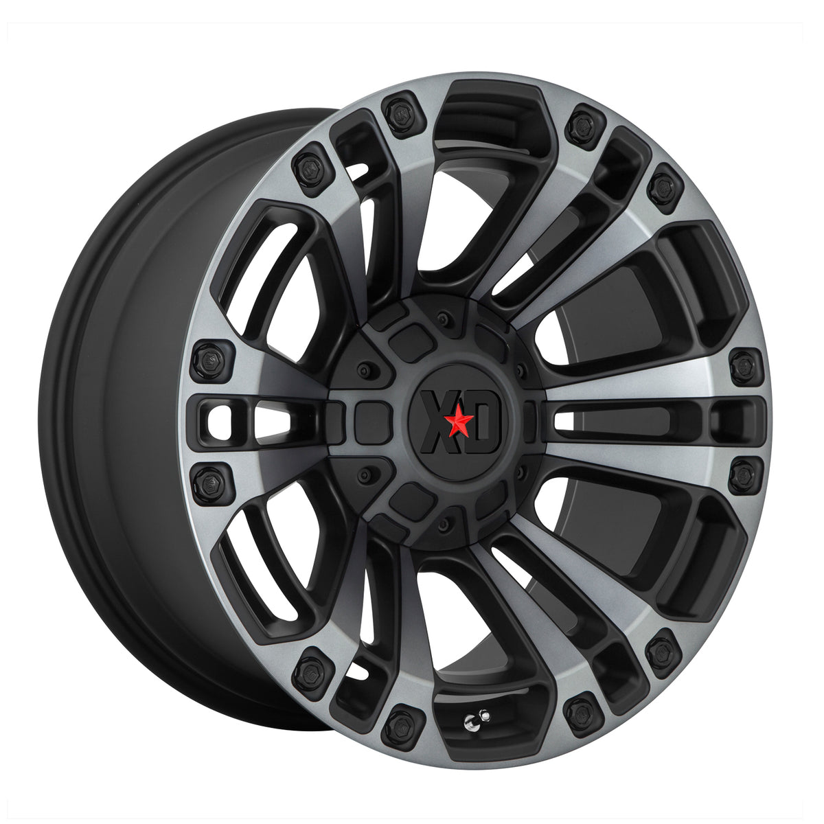 XD Series XD851 MONSTER 3 Satin Black With Gray Tint 20x10 -18 8x180mm 124.2mm - Wheelwiz