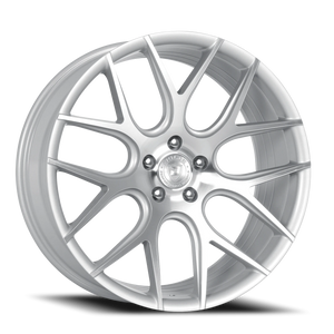 Dolce Performance Monza Gloss Silver W/ Machined Face 20x8.5 +28 5x112mm 66.56mm