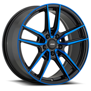 Konig Myth Gloss Black W/ Blue Tinted-Clearcoat 18x8 +43 5x100mm 73.1mm - Wheelwiz