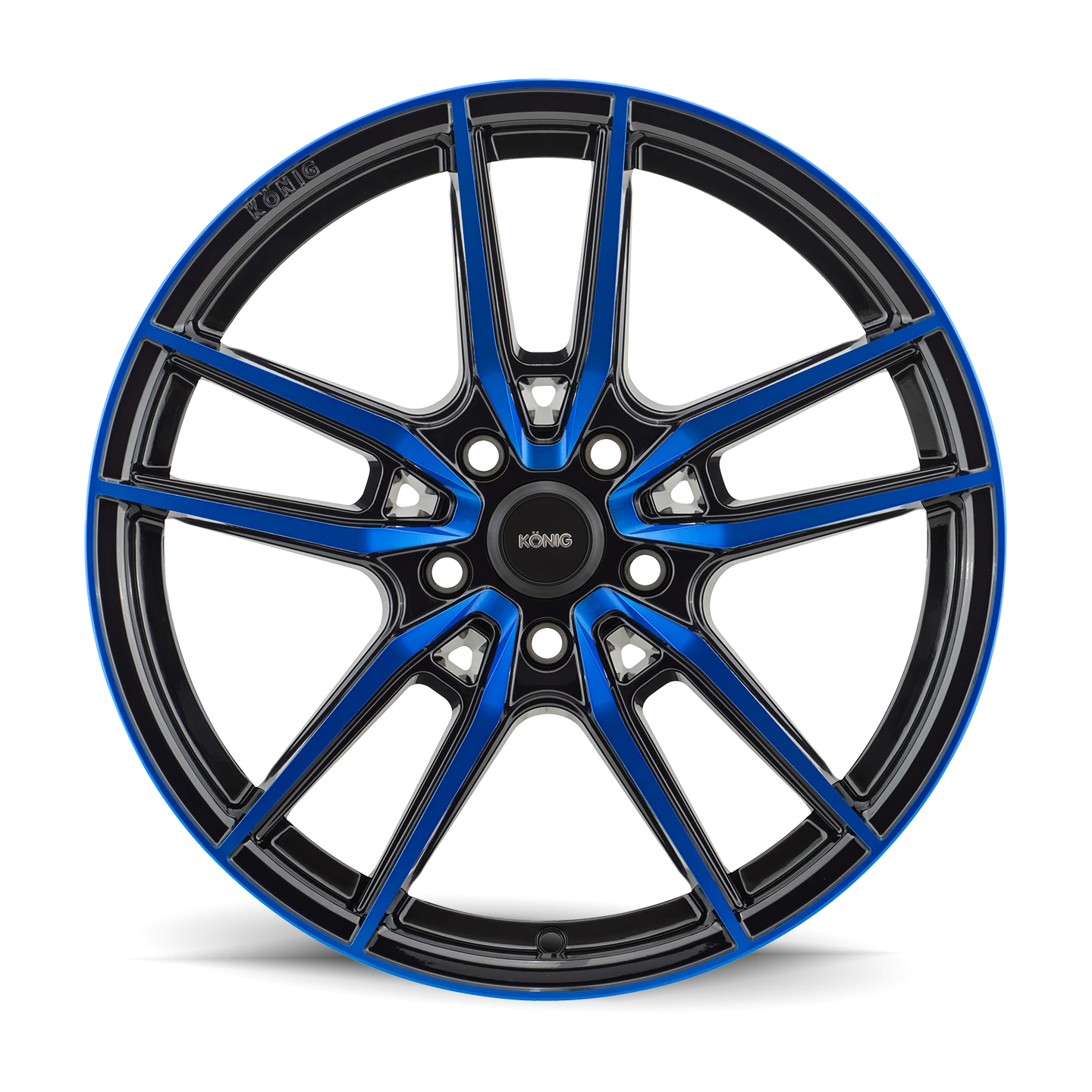 Konig Myth Gloss Black W/ Blue Tinted-Clearcoat 18x8 +43 5x100mm 73.1mm - Wheelwiz