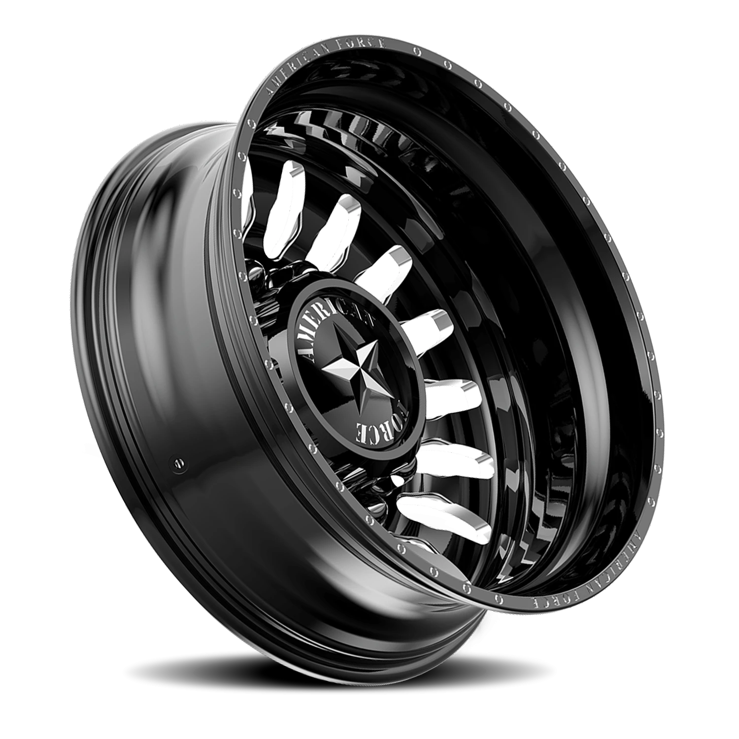American Force N20 Massive DRW Gloss Black W/ Milled 22x8.25 -145 10x225mm 170mm - Wheelwiz
