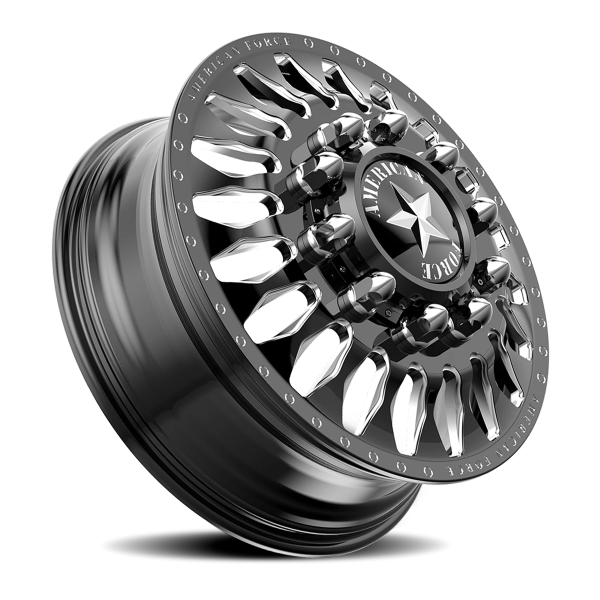 American Force N20 Massive DRW Gloss Black W/ Milled 24x8.25 +169 8x225mm 170mm - Wheelwiz