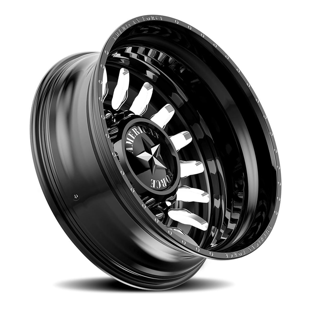 American Force N20 Massive DRW Gloss Black W/ Milled 26x8.25 -130 8x210mm 154mm - Wheelwiz