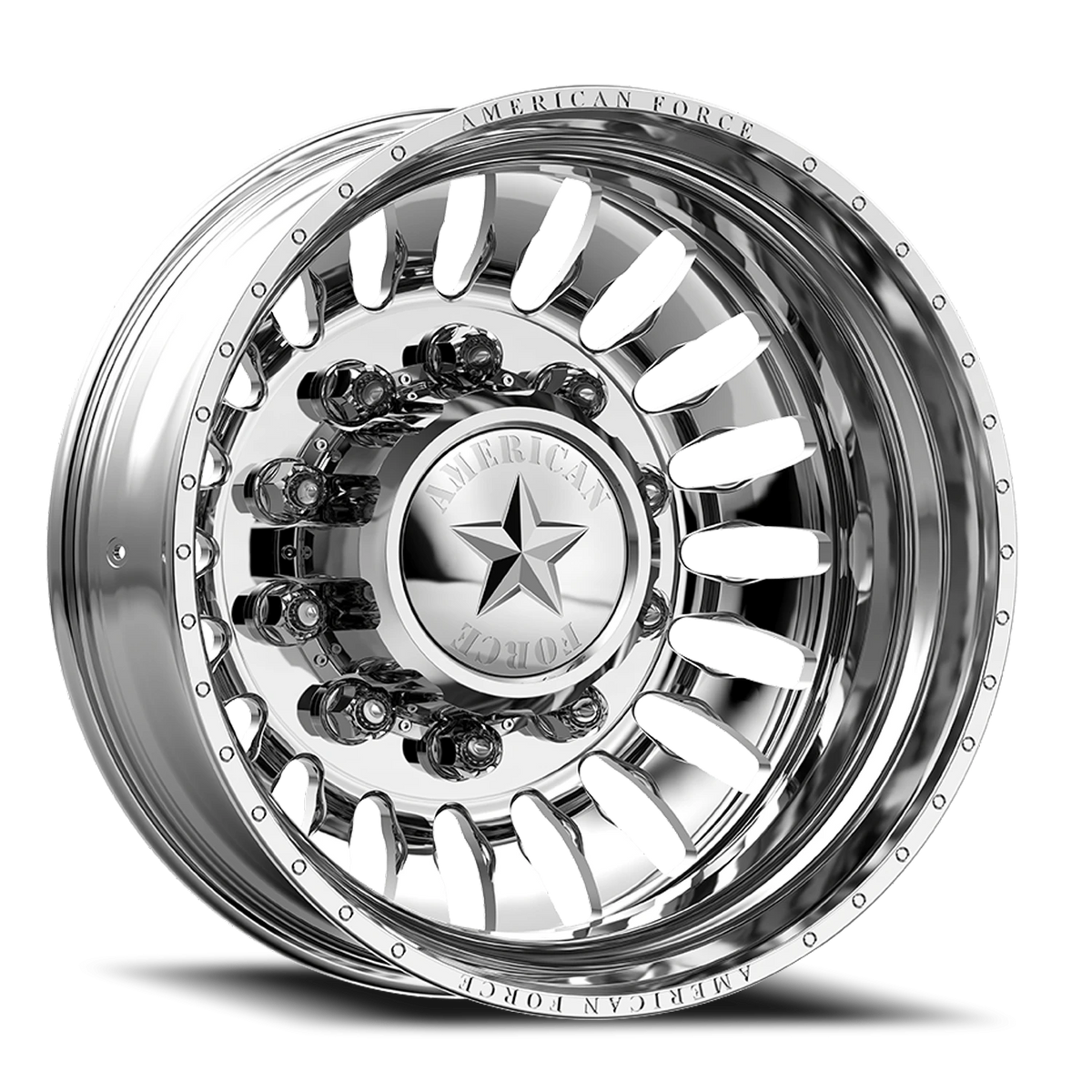 American Force N20 Massive DRW Polished 22.5x8.25 -145 10x225mm 170mm - Wheelwiz