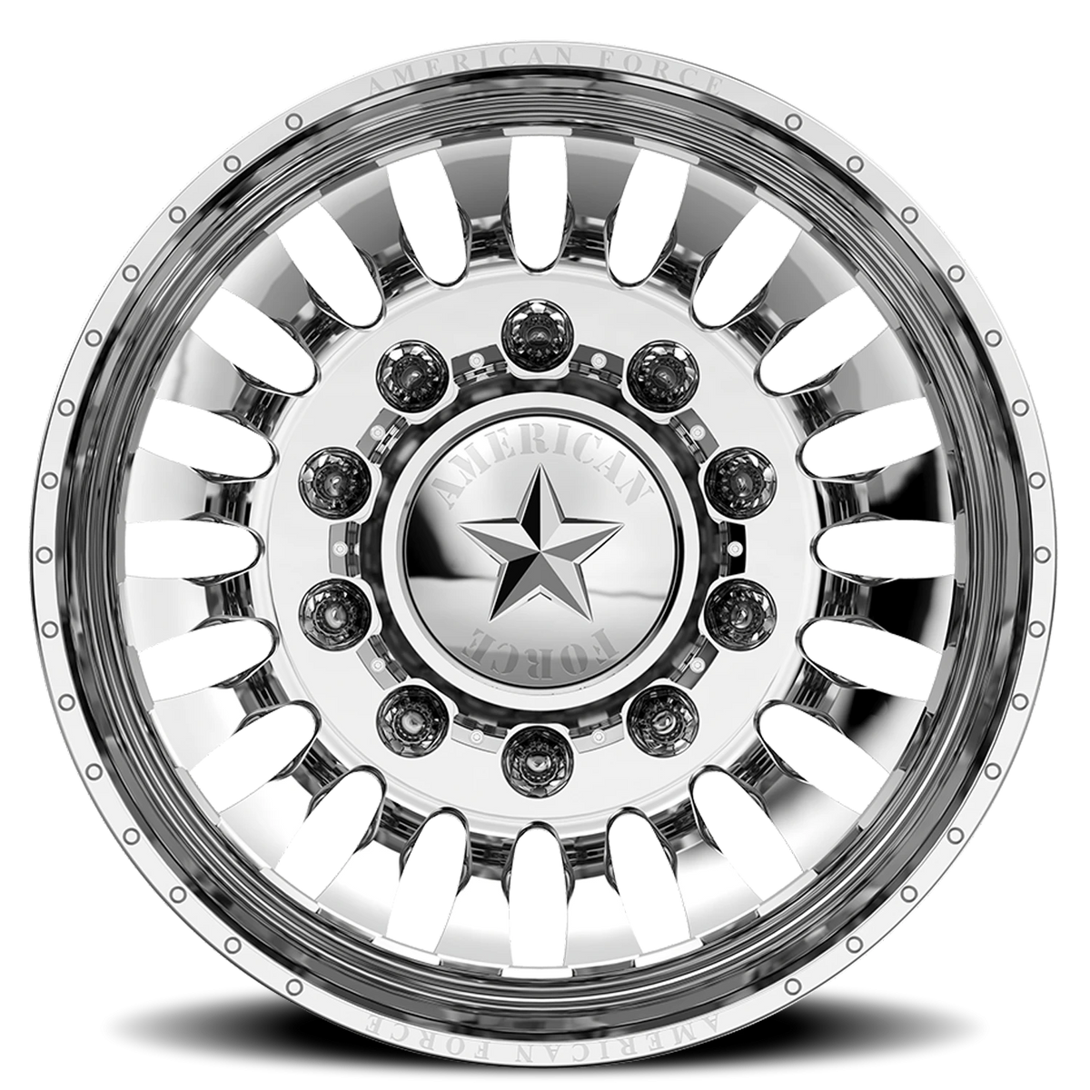 American Force N20 Massive DRW Polished 22.5x8.25 -145 10x225mm 170mm - Wheelwiz