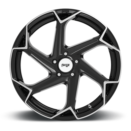 Niche M255 FLASH Gloss Black Brushed 20x9 +18 5x115mm 71.5mm - Wheelwiz