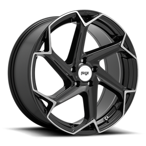 Niche M255 FLASH Gloss Black Brushed 20x9 +18 5x115mm 71.5mm - Wheelwiz