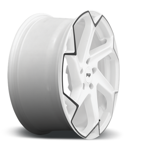 Niche M257 FLASH Gloss White W/ Black 20x10.5 +35 5x120mm 72.6mm - Wheelwiz