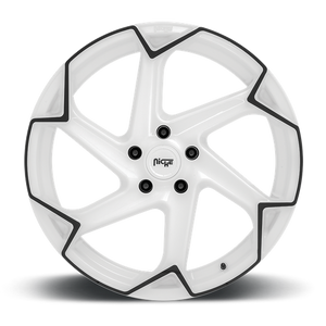 Niche M257 FLASH Gloss White W/ Black 20x10.5 +35 5x120mm 72.6mm - Wheelwiz