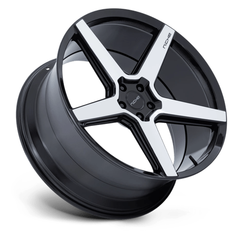 Niche NC283 MODENA Gloss Black W/ Machined Face 22x9 +15 5x115mm 72.6mm