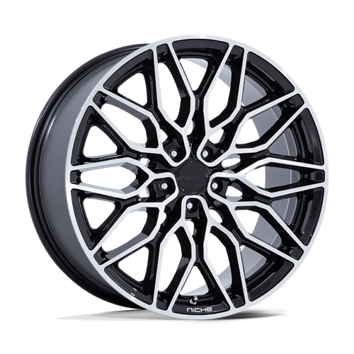 Niche NC277 CALABRIA 5 Gloss Black Machined 22x9 +27 5x112mm 66.6mm