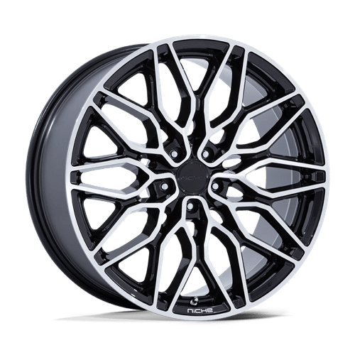 Niche NC277 CALABRIA 5 Gloss Black Machined 22x9 +27 5x120mm 74.1mm - Wheelwiz