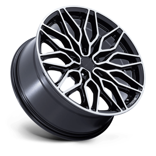 Niche NC277 CALABRIA 5 Gloss Black Machined 20x10.5 +38 5x112mm 66.6mm - Wheelwiz