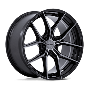 Niche NC279 PRODIGY 5 Gloss Black Dark Tinted Clear 18x8.5 +35 5x100mm 72.6mm