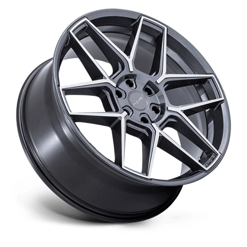 Niche NC281 RISE Anthracite W/ Machined Face 22x9.5 +30 5x127mm 71.5mm