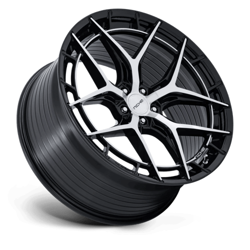 Niche NC286 RIVIERA Gloss Black W/ Machined Face 20x11 +50 5x114.3mm 72.6mm - Wheelwiz