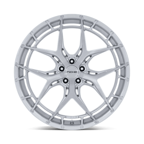 Niche NC286 RIVIERA Gloss Silver W/ Brushed Face 22x9 +20 5x112mm 72.6mm - Wheelwiz